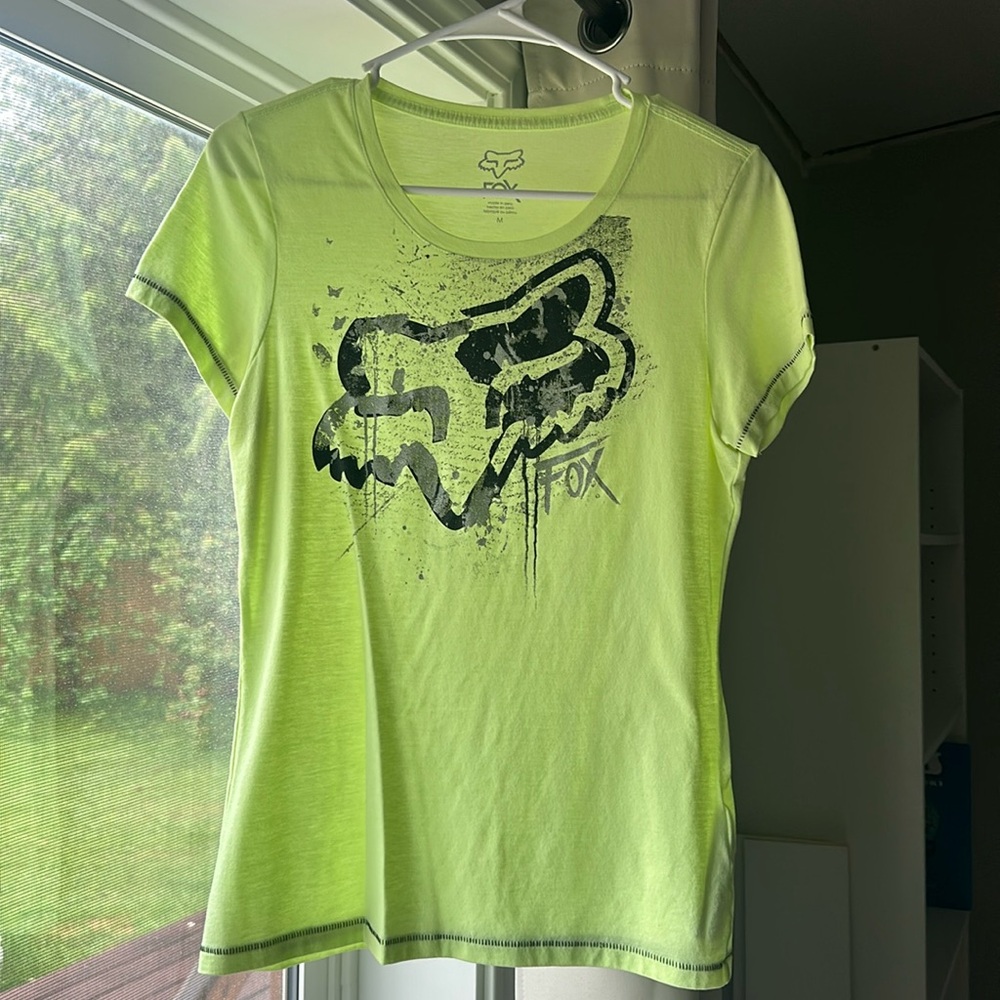 Pastel lime green Fox Racing t shirt size Medium